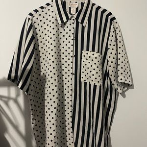 Vintage Stripe Polka Dot Button Down Shirt